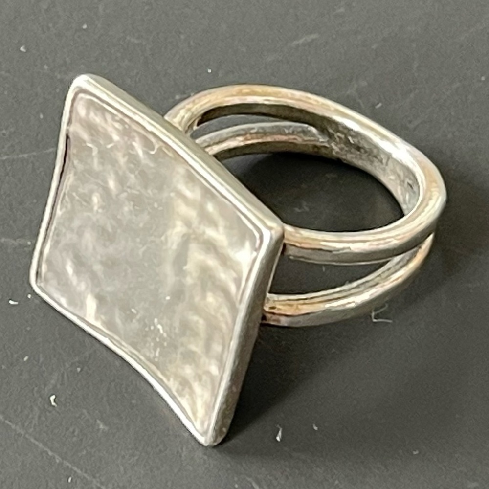 Silpada sterling silver square hammered ring size 7
